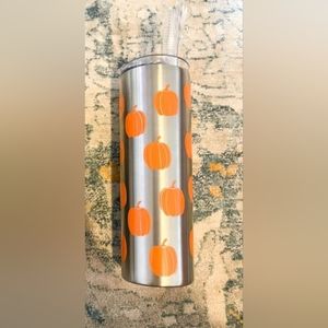 20 Oz Double Wall Insulated Stainless Steel Tumbler with Straw Cleaner - NEW